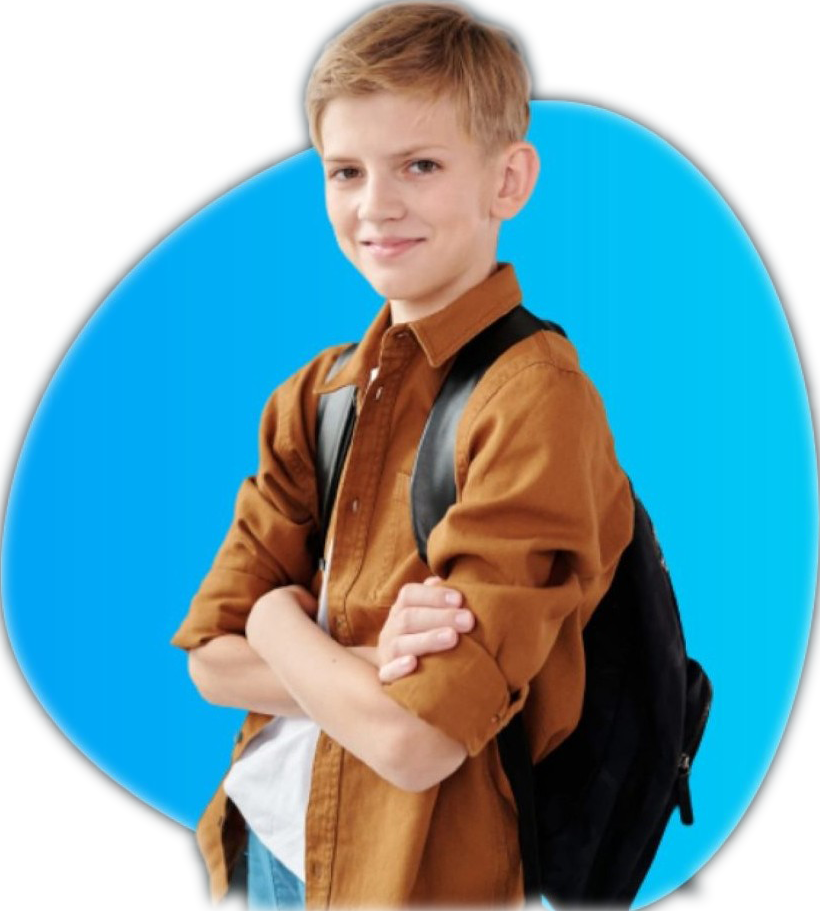 Student with backpack
