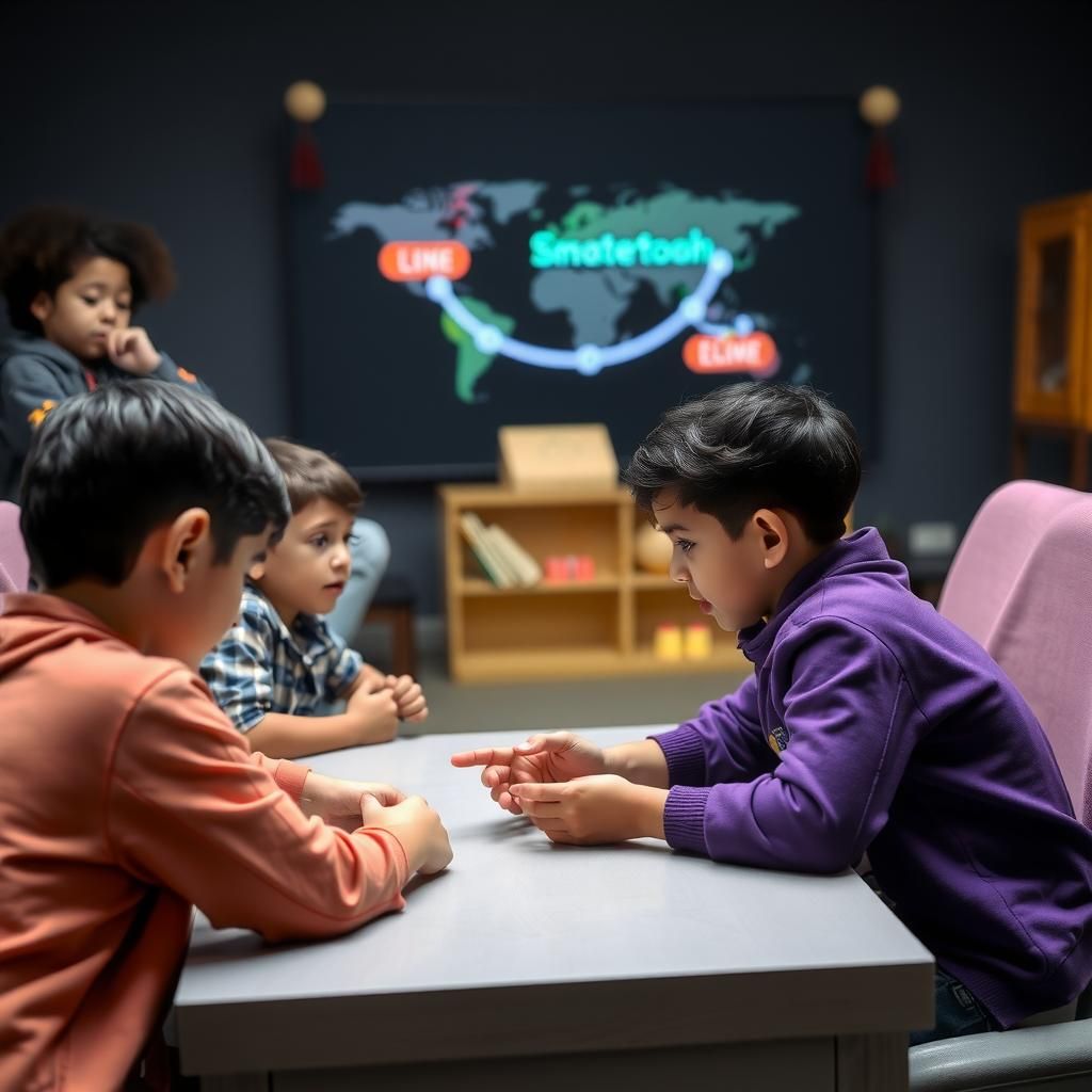 Children playing games in a program
